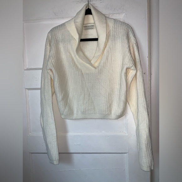 Urban outfitters cropped waffle sweater‎ size large - Picture 1 of 9